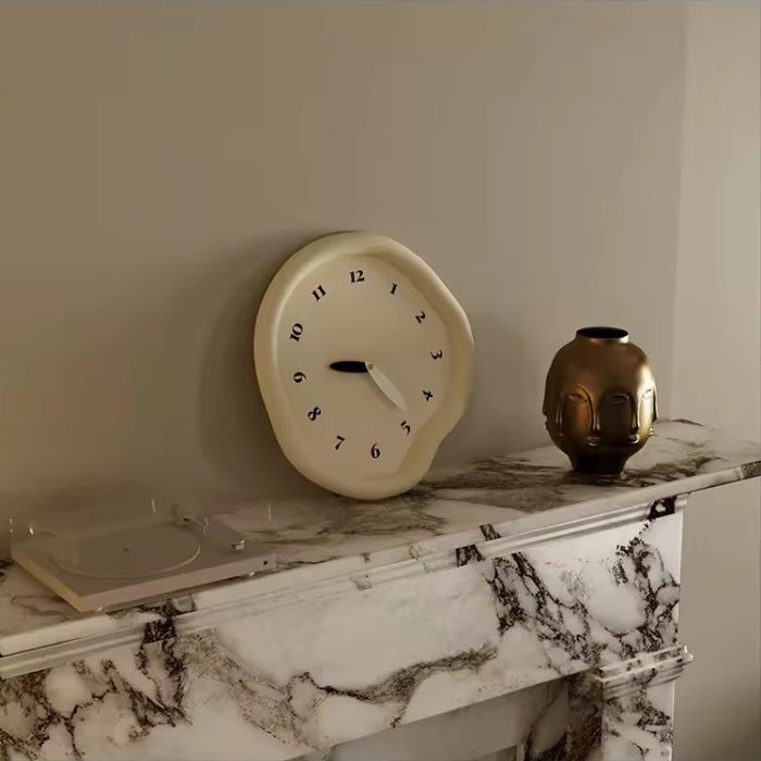 beige minimalist wall clock