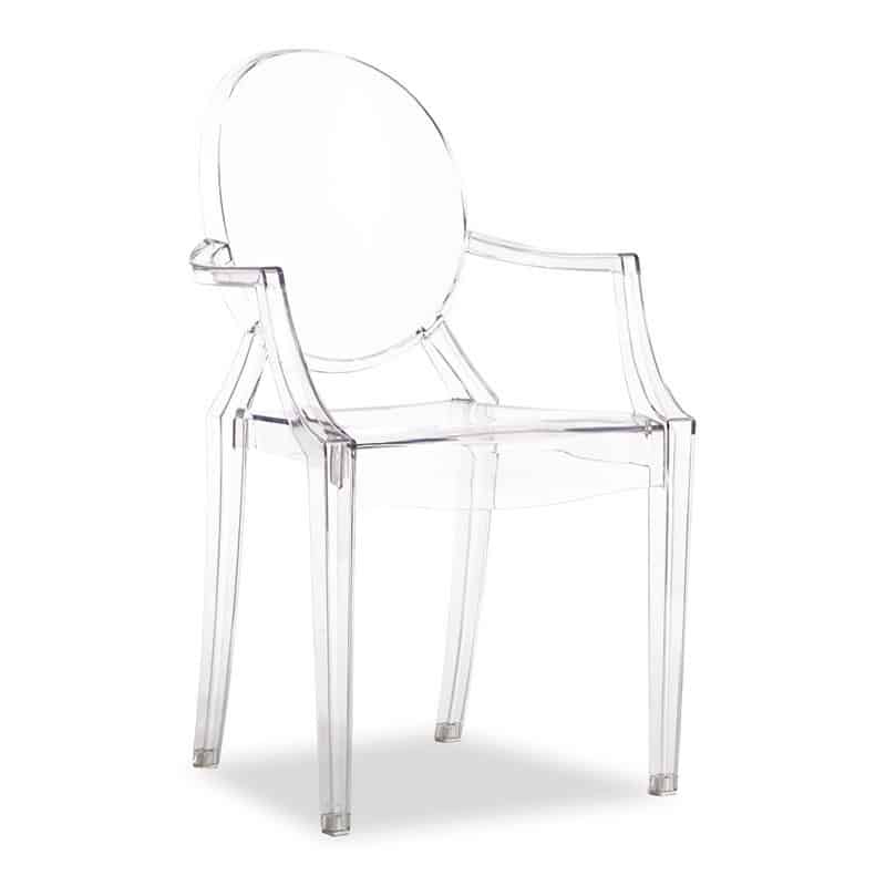 kartell louis ghost chair in clear colour white background