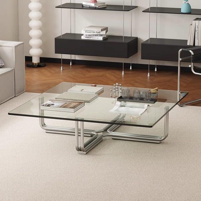 square glass coffee table