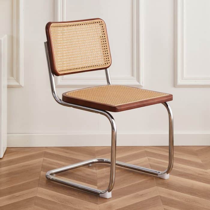 Cesca dining chair brown in mid century living room